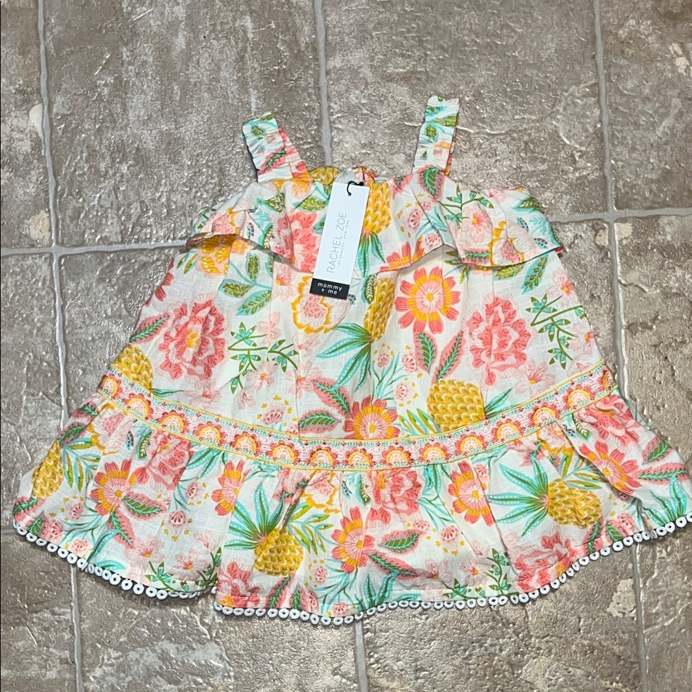 NWT Rachel Zoe Multicolor Floral and Pineapple Dress
